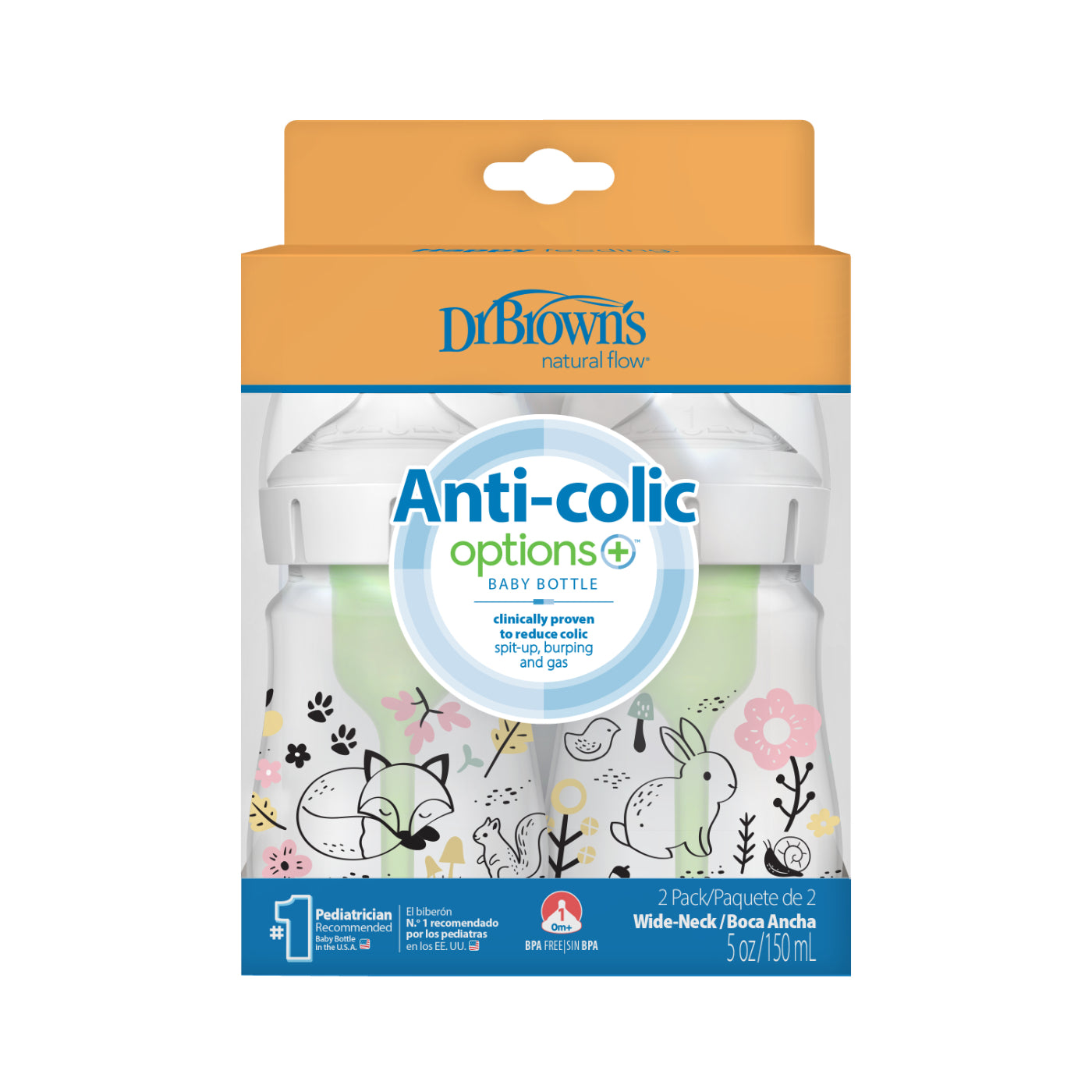 Set De Teteros Boca Ancha 5 OZ  Bosque  X2 Unidades