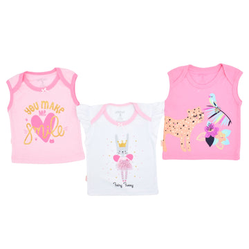 Set x3 Camiseta Bebé Niña Estampados