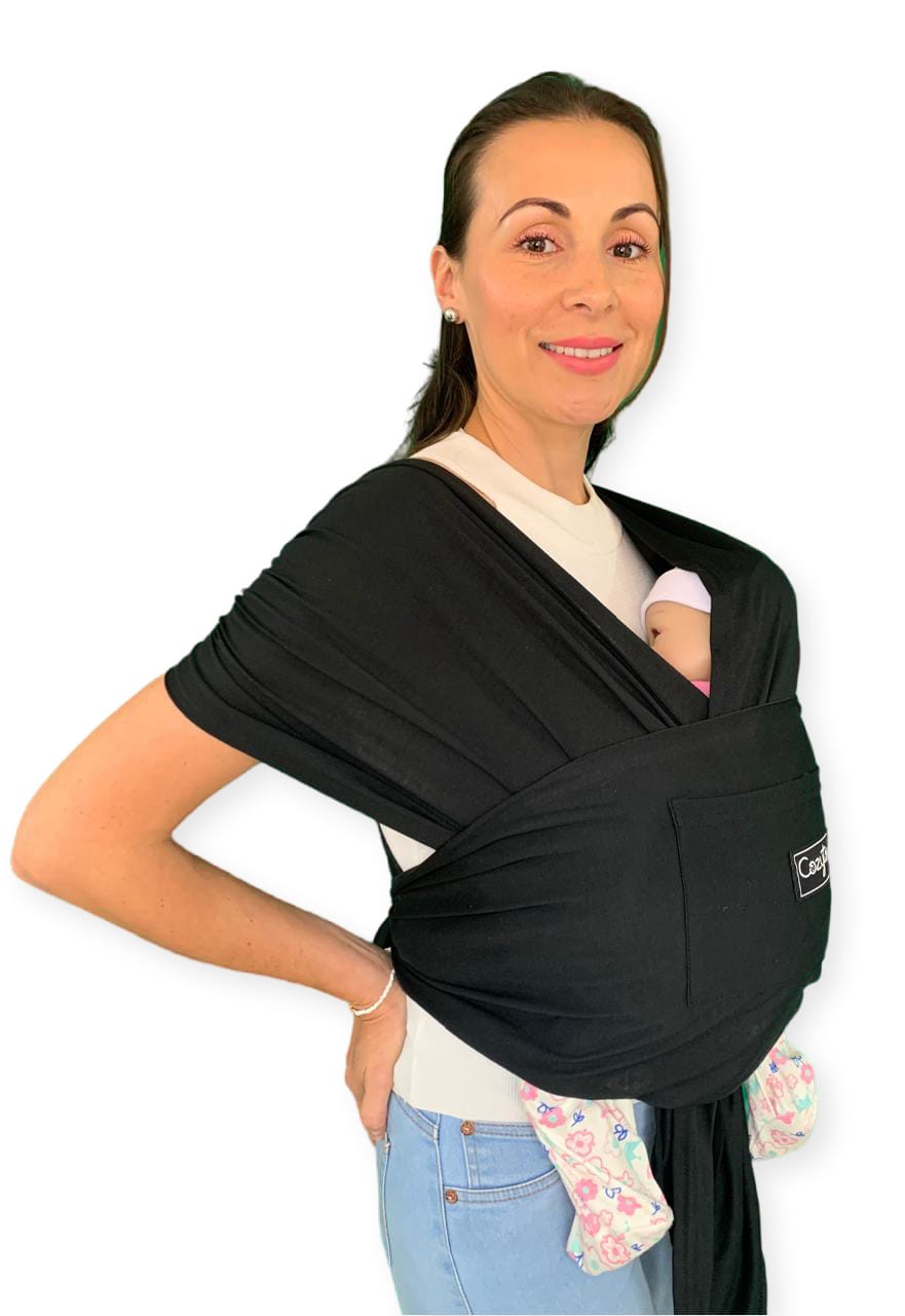 Fular Con Soporte De Espalda 0-12 Meses Negro