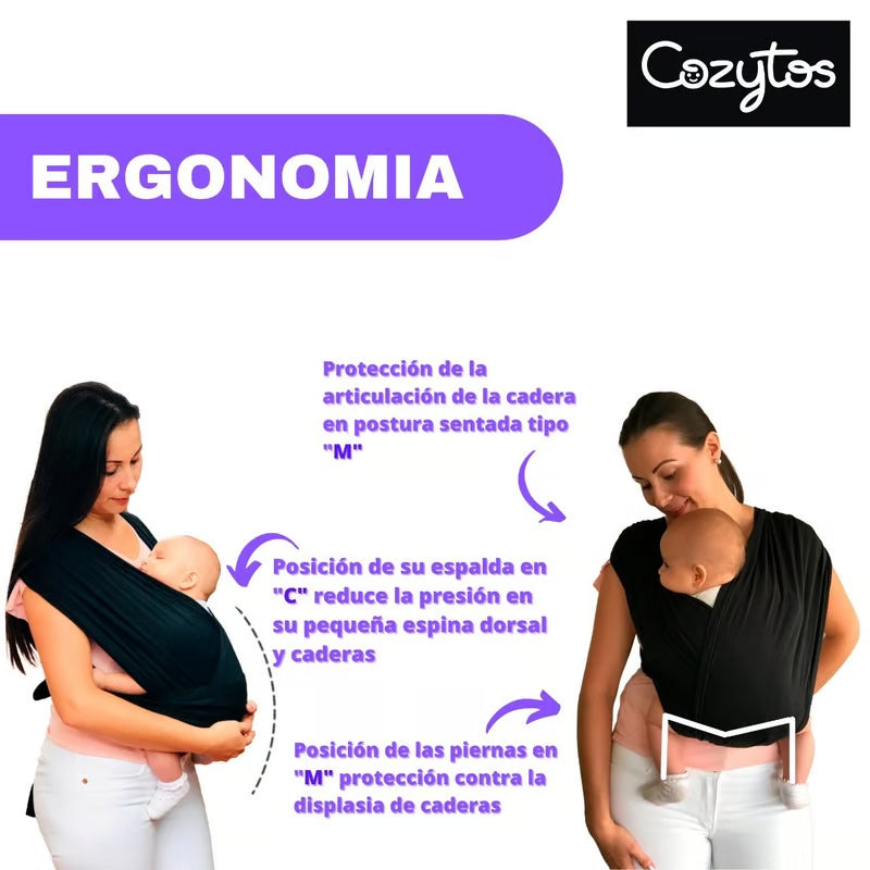 Fular Con Soporte De Espalda 0-12 Meses Azul