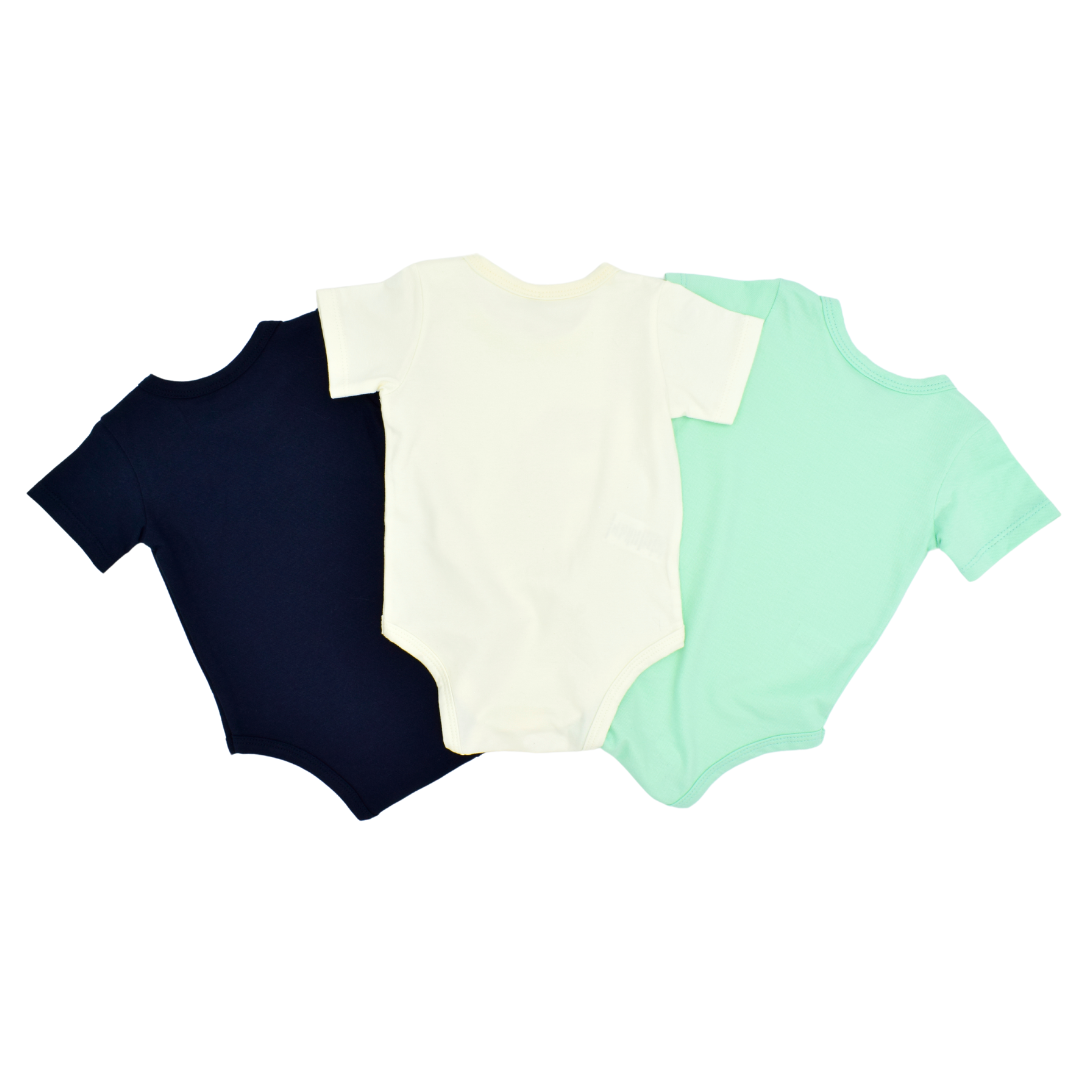 Set de Bodys Bebé Niño Estampado y Unitono X3 Unidades
