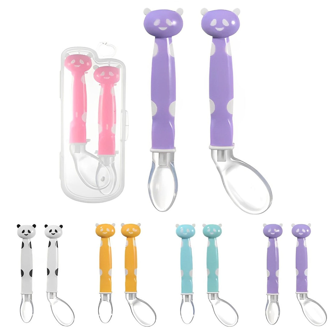 Set x2 Cucharas en Silicona Estampado Osito Amarillo