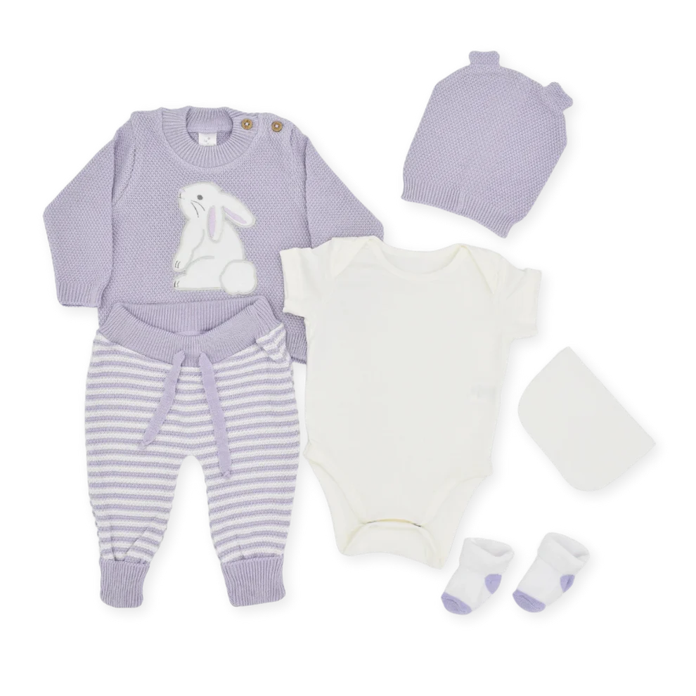 Set De Primer Día  Estampado Conejo