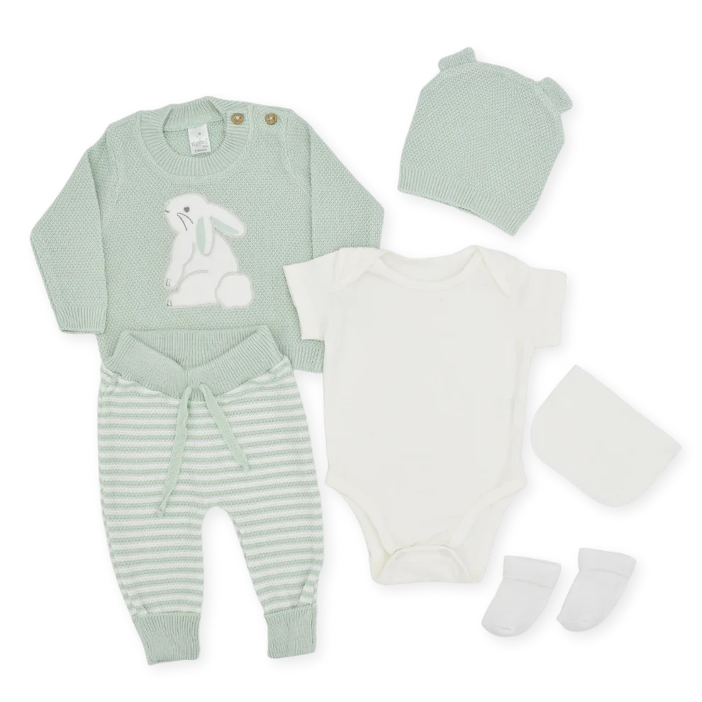 Set De Primer Día  Estampado Conejo