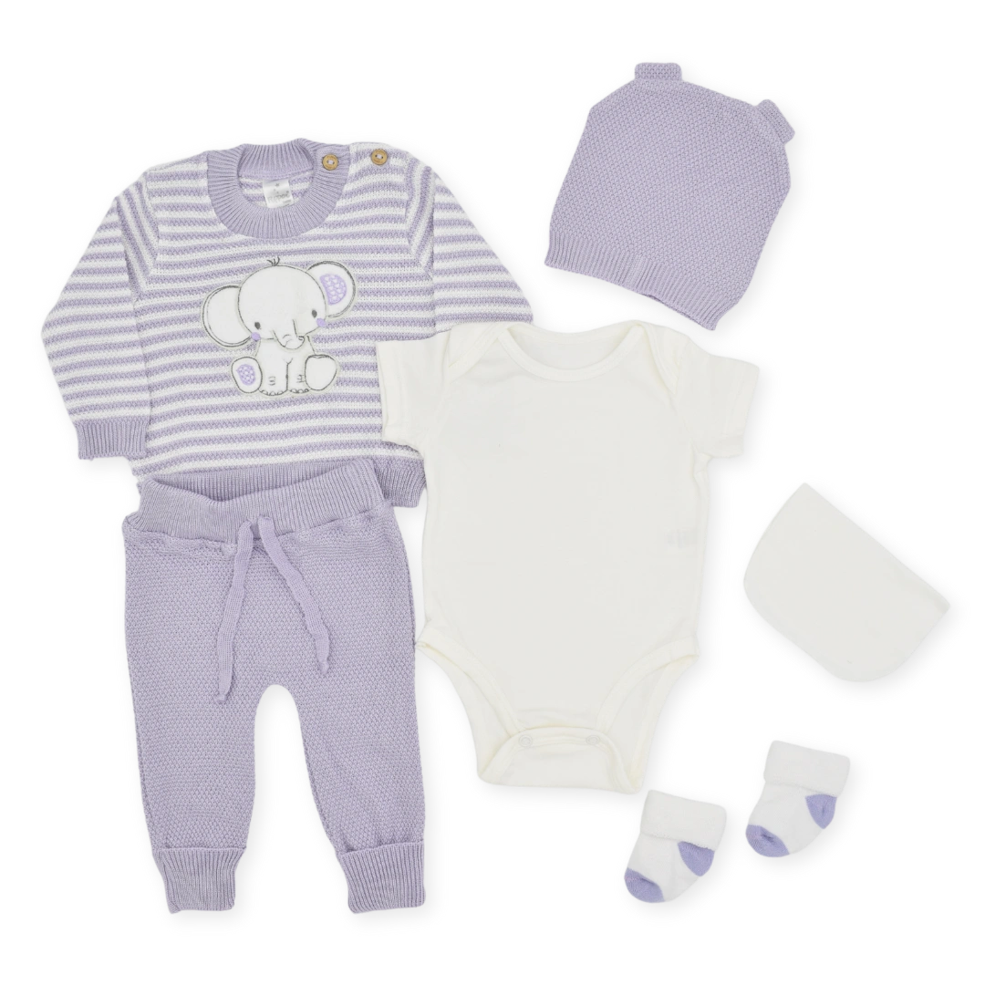 Set De Primer Día  Estampado Elefante