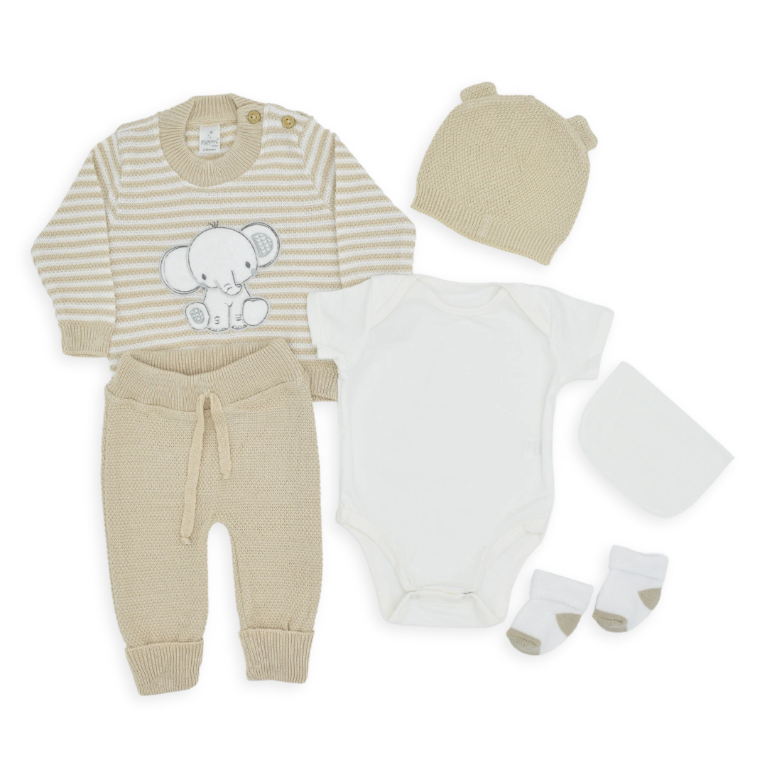 Set De Primer Día  Estampado Elefante