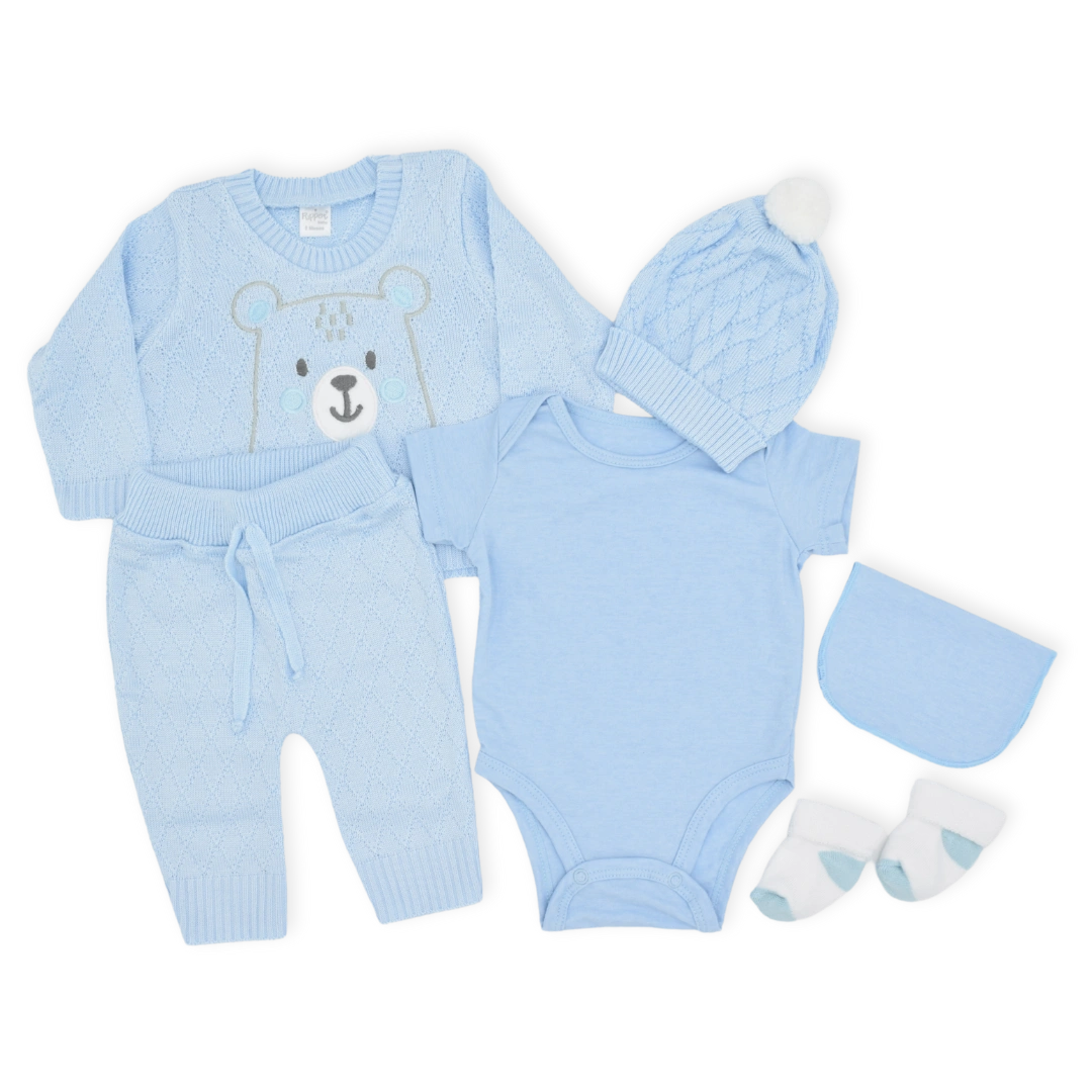 Set De Primer Día  Estampado Tejido Oso
