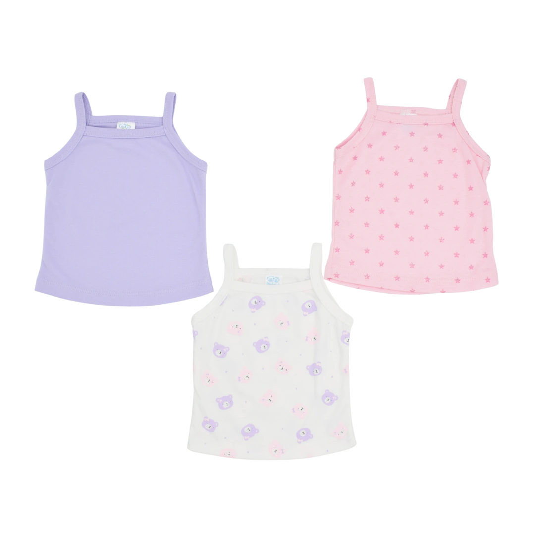Set De Blusas Tiras Estampadas Niña X3 Unidades