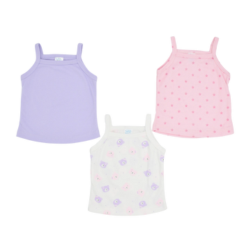 Set De Blusas Tiras Estampadas Niña X3 Unidades