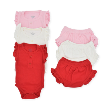 Set x3 Mameluco Tira de Bolero + x3 Pantys