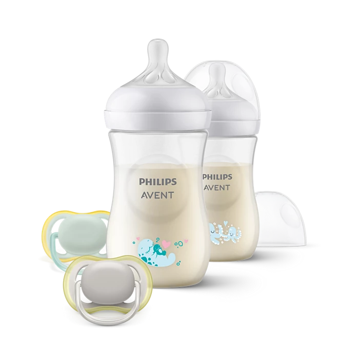Set Teteros Natural Response Deco Avent 3.0 1 Mes+ 9oz Con Entretenedores