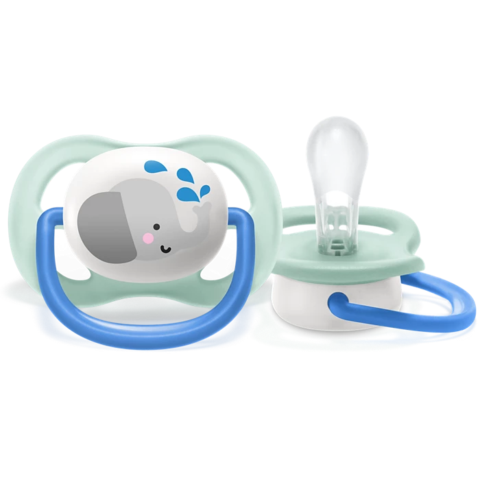 Chupo De Entretención Philips Ultra Air Avent Elefante Verde-Azul 0-6 M+