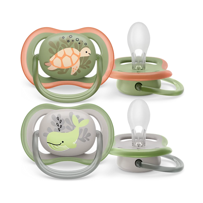 Chupo De Entretención Ultra Air Avent  Tortuja-Ballena Gris-verde 6-18M+