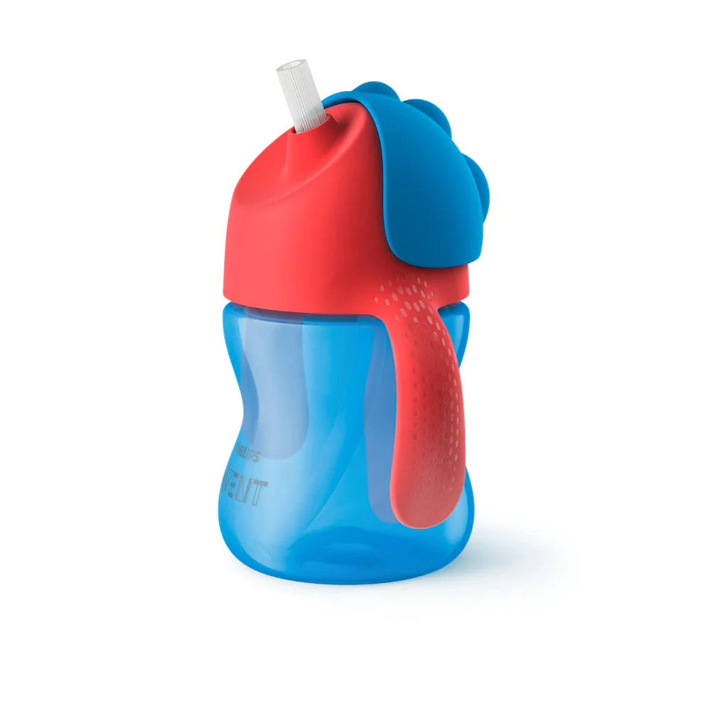 Vaso Pitillo Avent Niño 7oz  Azul - Rojo Liso