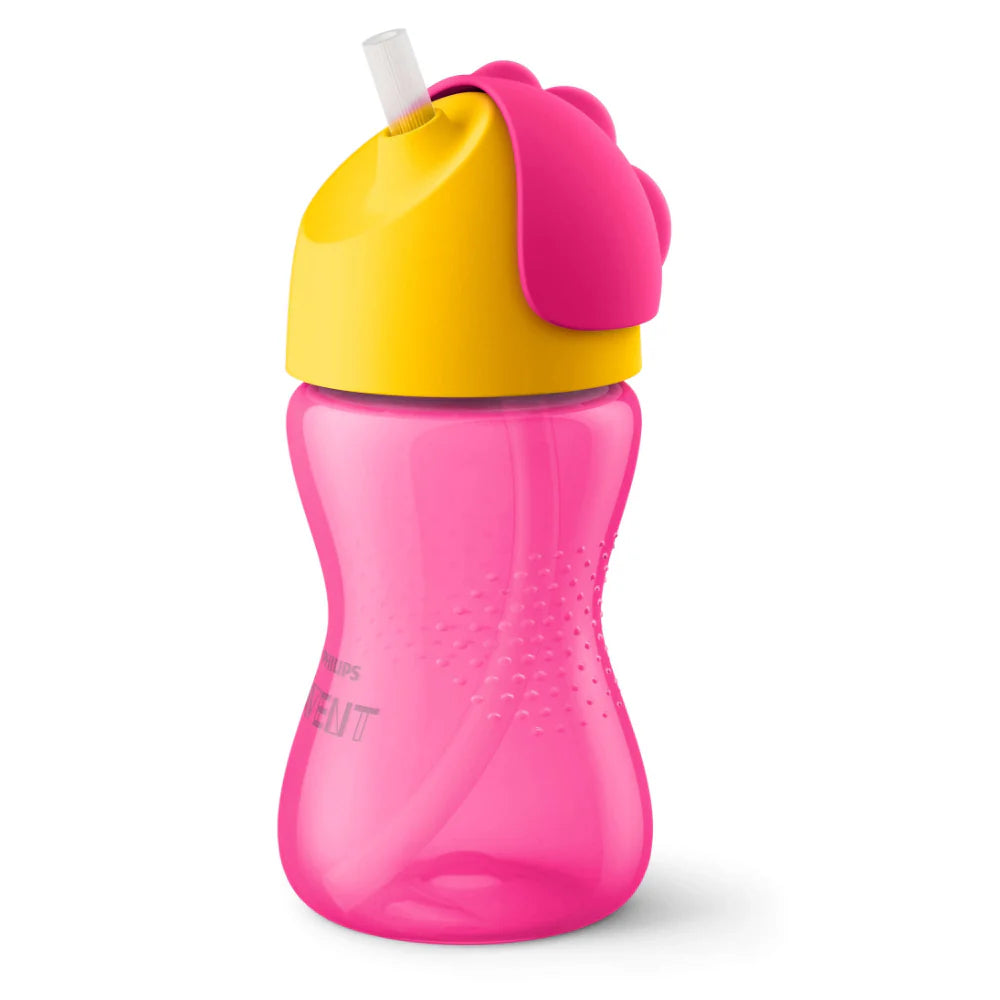 Vaso Pitillo Avent Niña  10oz Rosado-Amarillo Liso