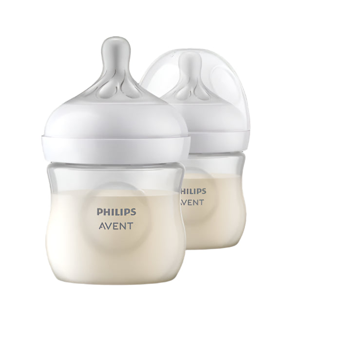Duo Teteros Natural Response Avent 3.0  0 meses+ 4Oz Traslúcido