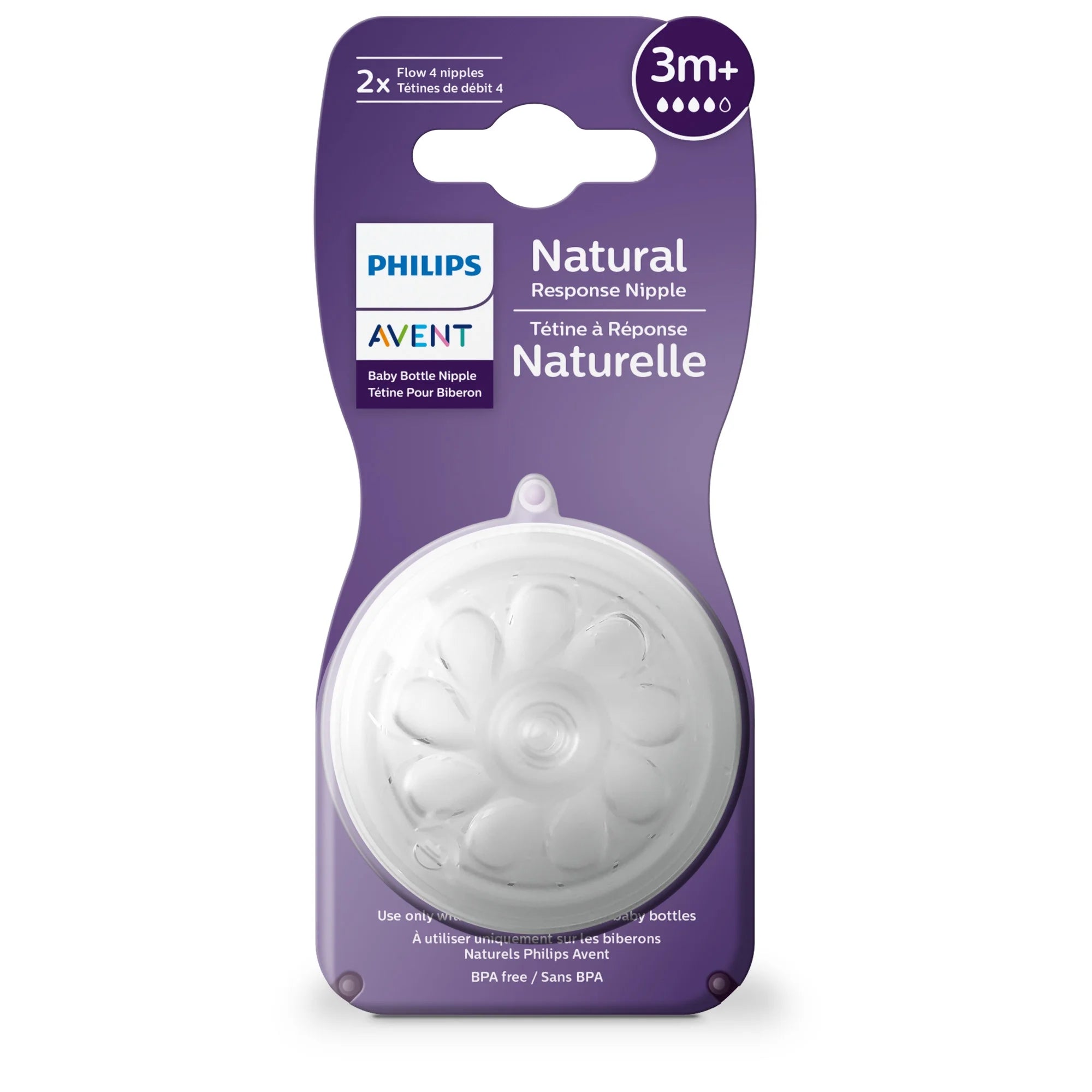 Chupo Repuesto Philips Avent Natural Response Anticólicos Flujo Rápido 3M+