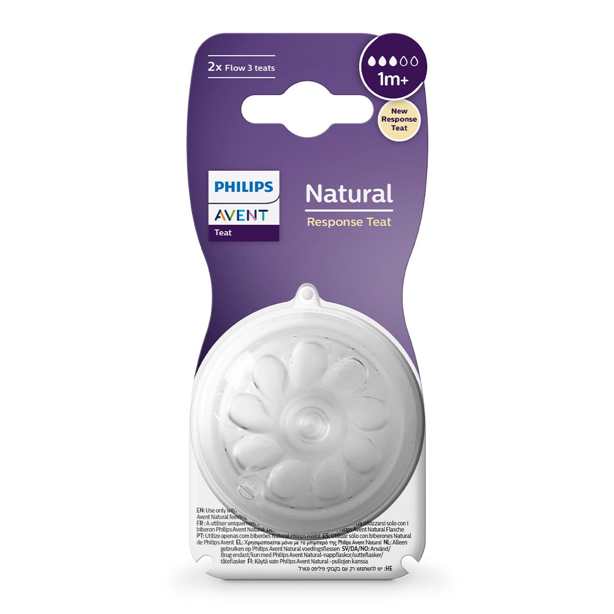 Chupo Repuesto Natural Avent Natural Response Flujo Medio 1M+