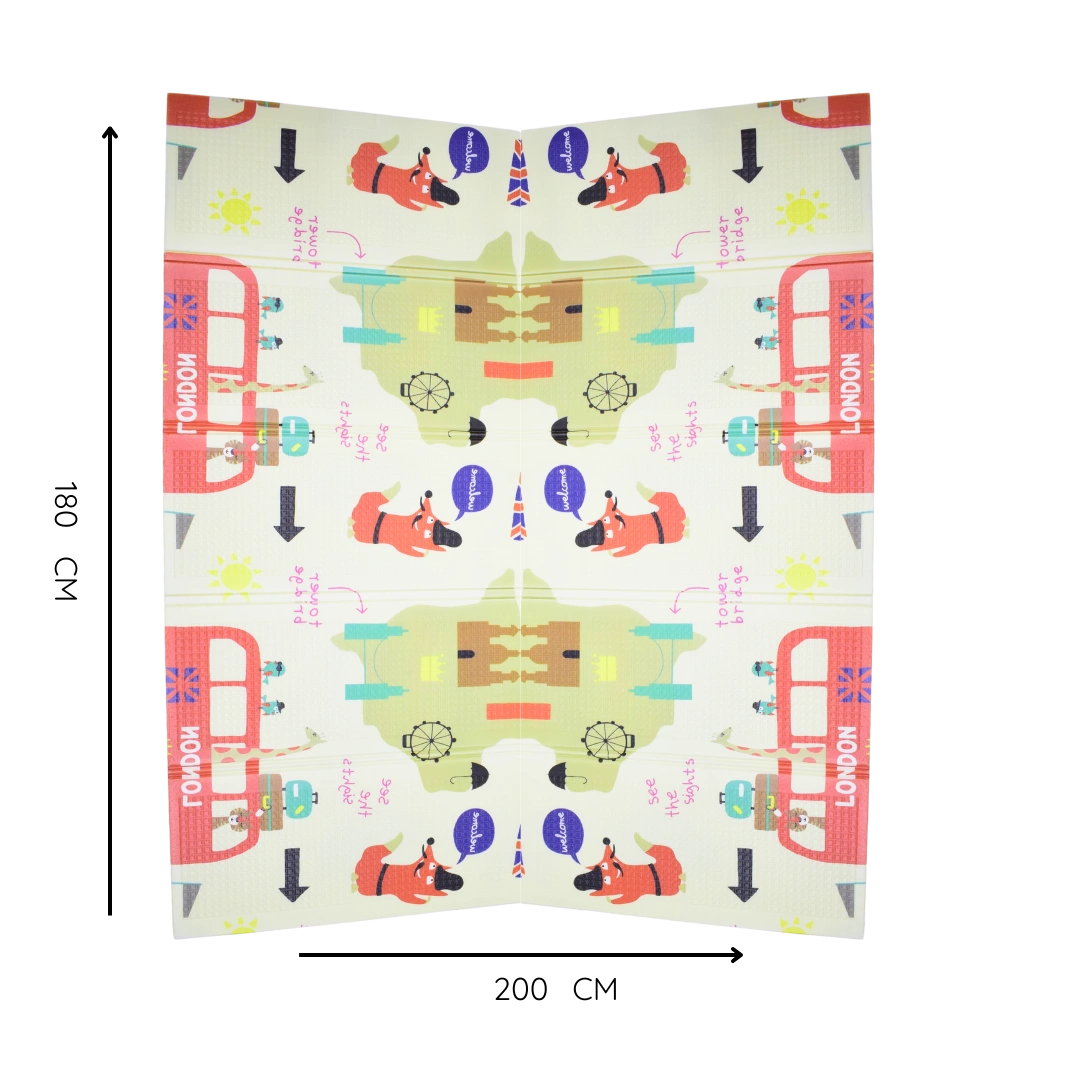Tapete de Juego Plegable para Bebé – Diseño Zorro (180 x 200 cm)