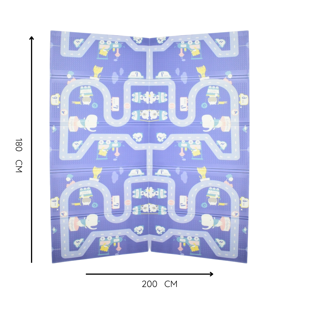 Tapete de Juego Plegable para Bebé – Diseño Noche (180 x 200 cm)
