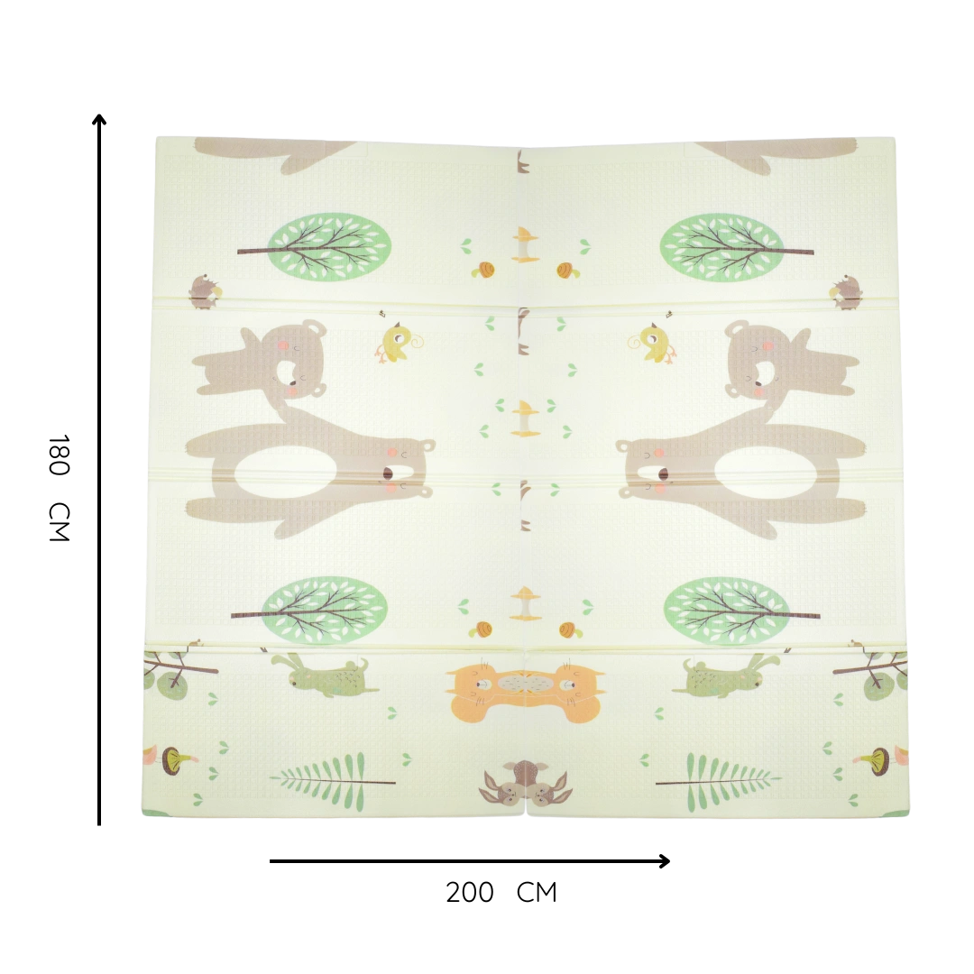 Tapete de Juego Plegable para Bebé – Diseño Familia de Osos (180 x 200 cm)