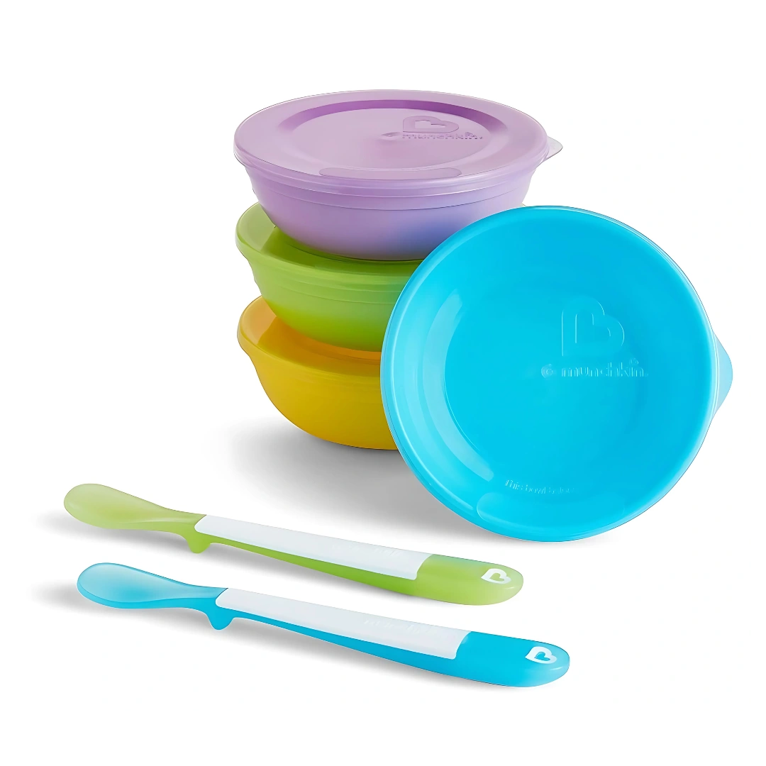 Set de 4 Platos con Tapas + 2 Cucharas de Punta Suave