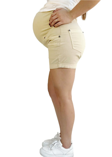 Short Materno En Drill Beige
