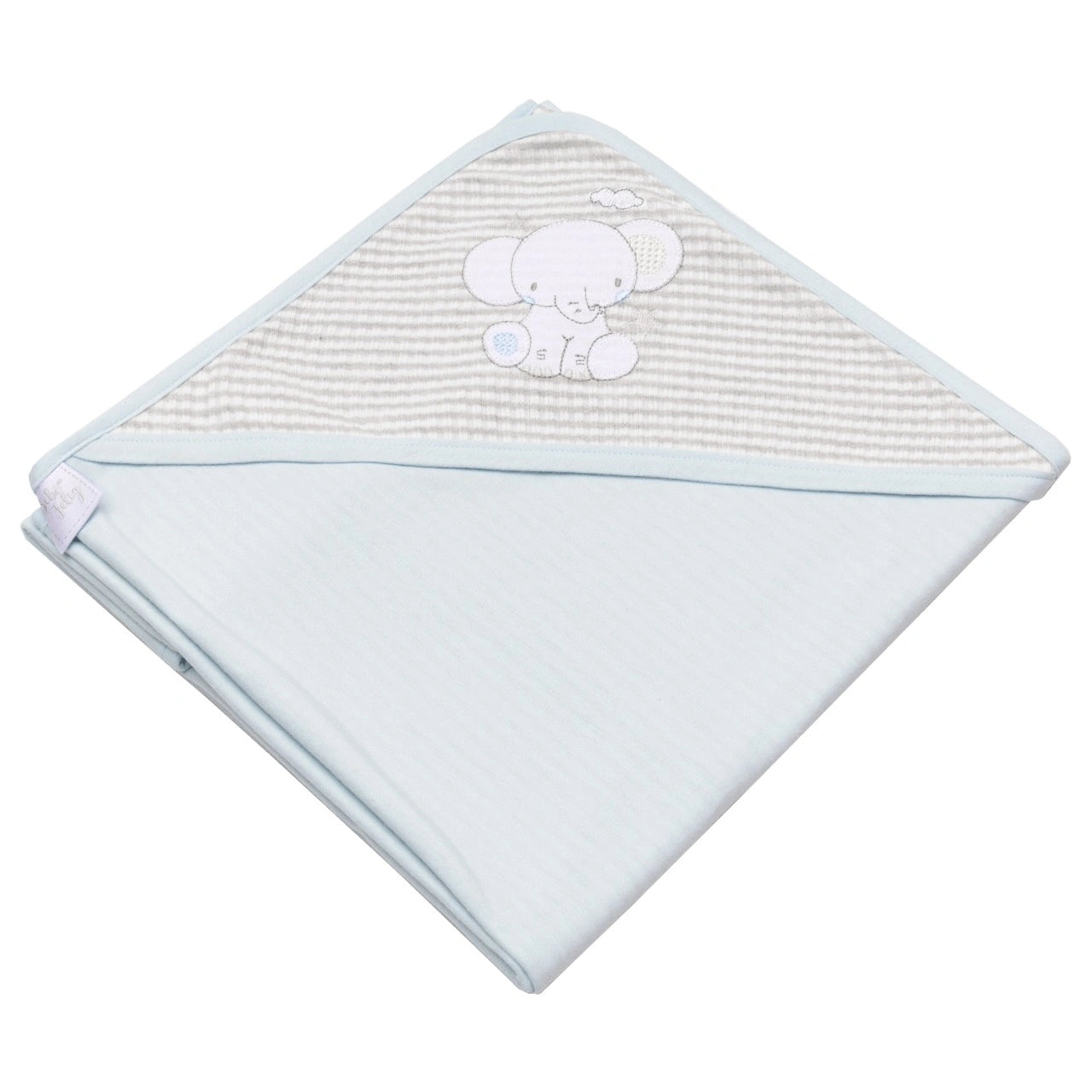 Cobija a Rayas Bordada Doble Faz Celeste 100 x 75 cm