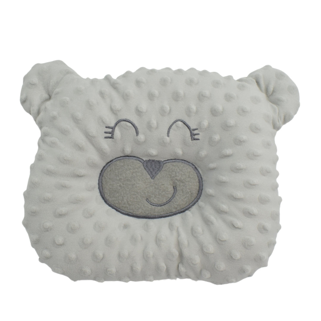 Almohada Estabilizadora Cabeza Bordado Oso Burbuja Gris