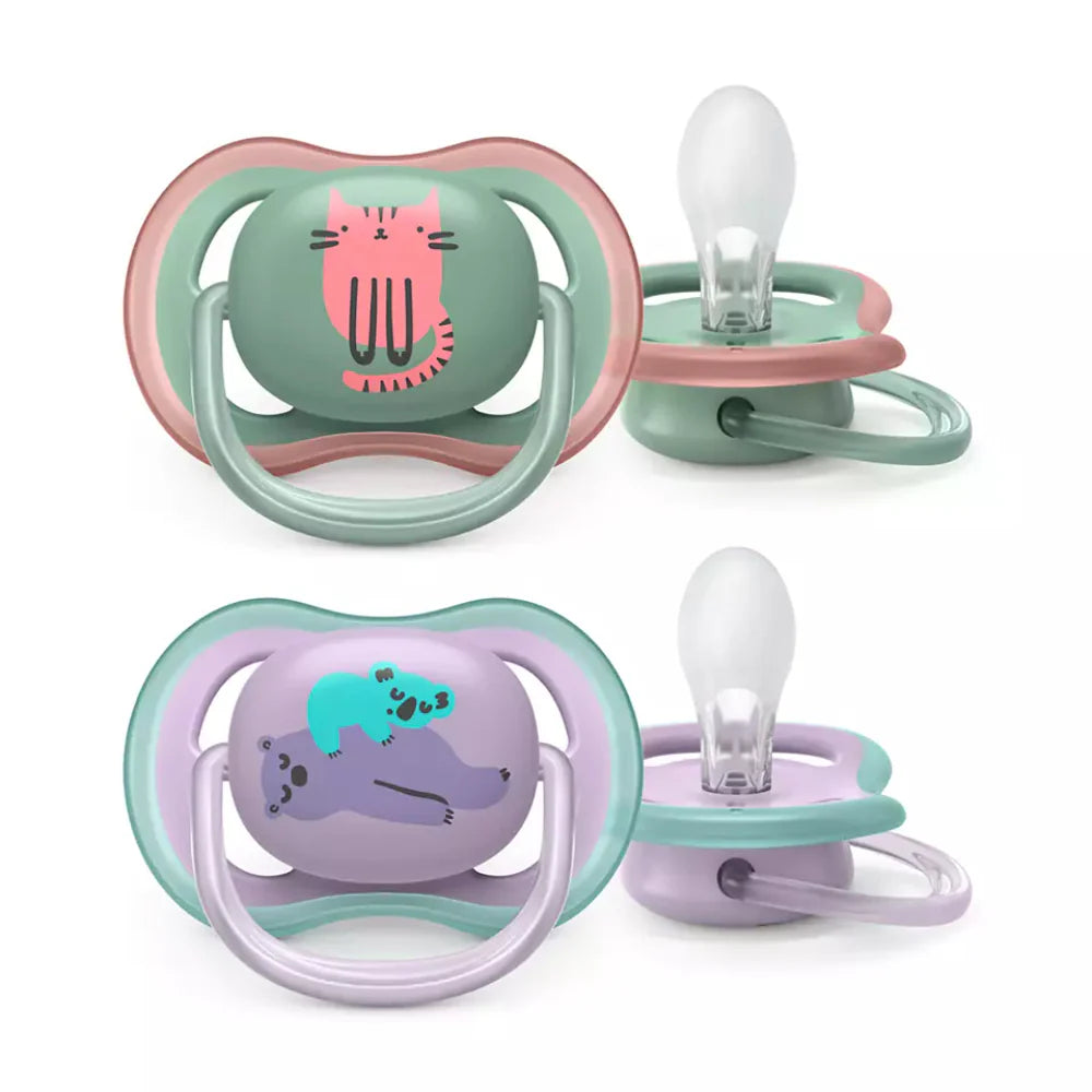 Chupo De Entretención Philips Ultra Air Avent  Gato-Koala Violeta-Verde  6-18M+