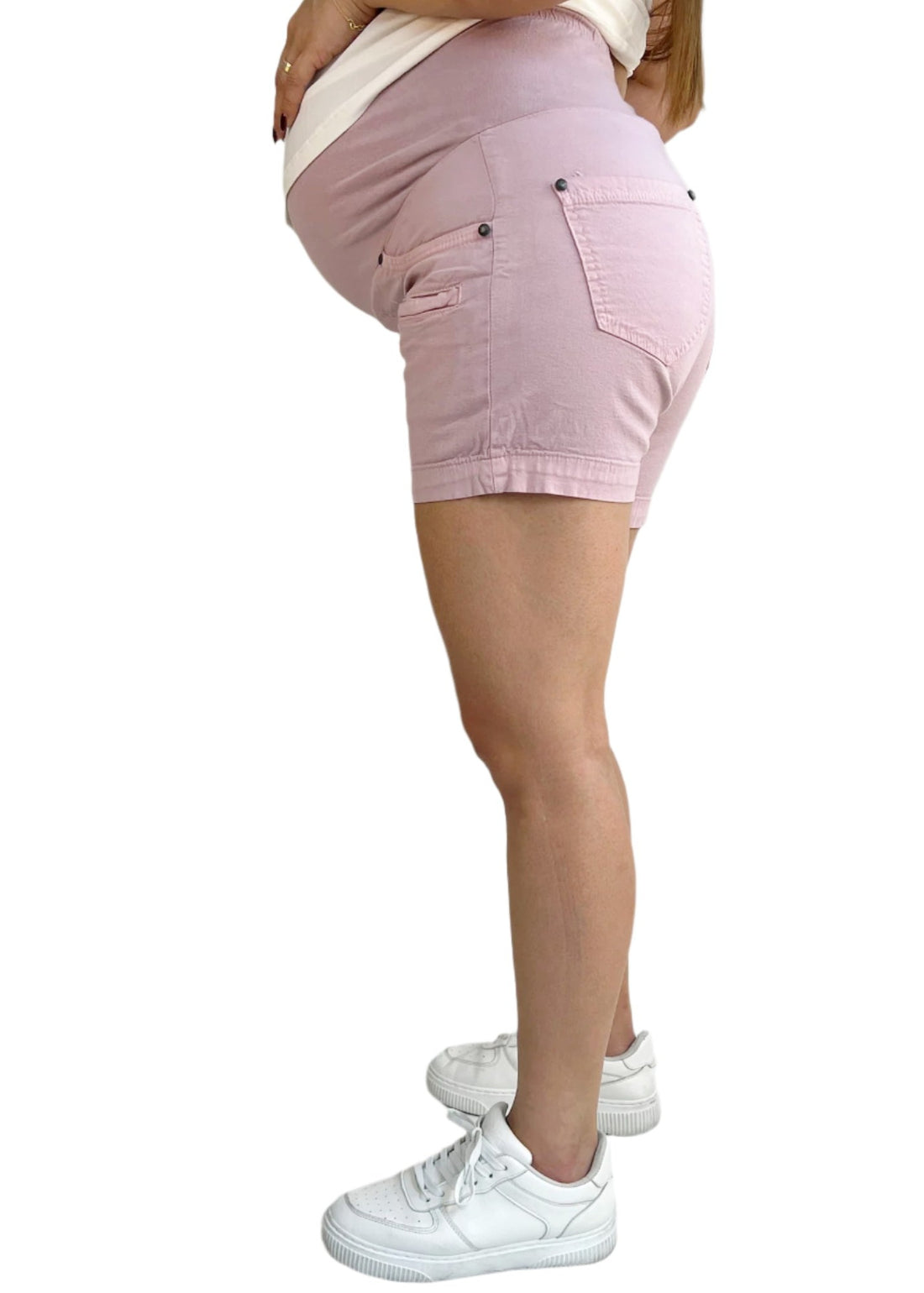 Short Materno En Drill Rosado