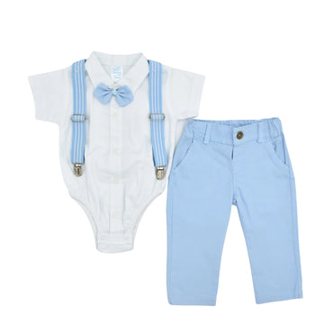 Traje Elegante Mamemluco Y Pantalon Con Tirantes